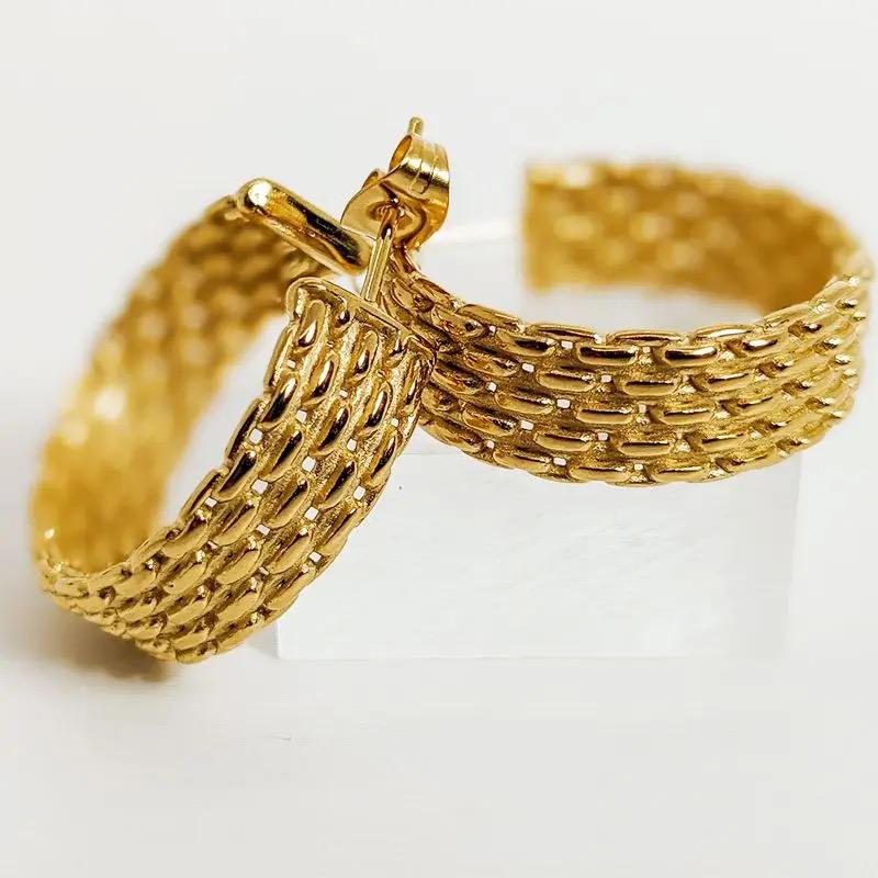 Textured Gold Hoop waterproof trash free