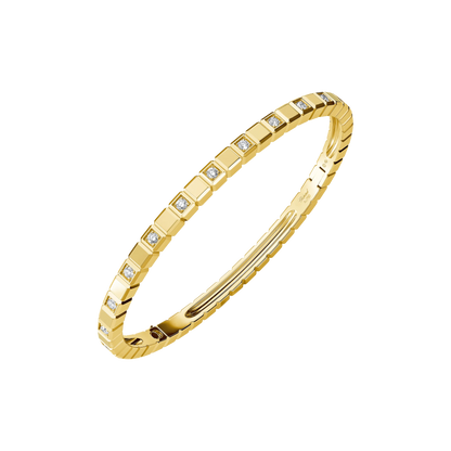 Ice Cube Bangle bracelet, ethical yellow gold, semi-set diamonds