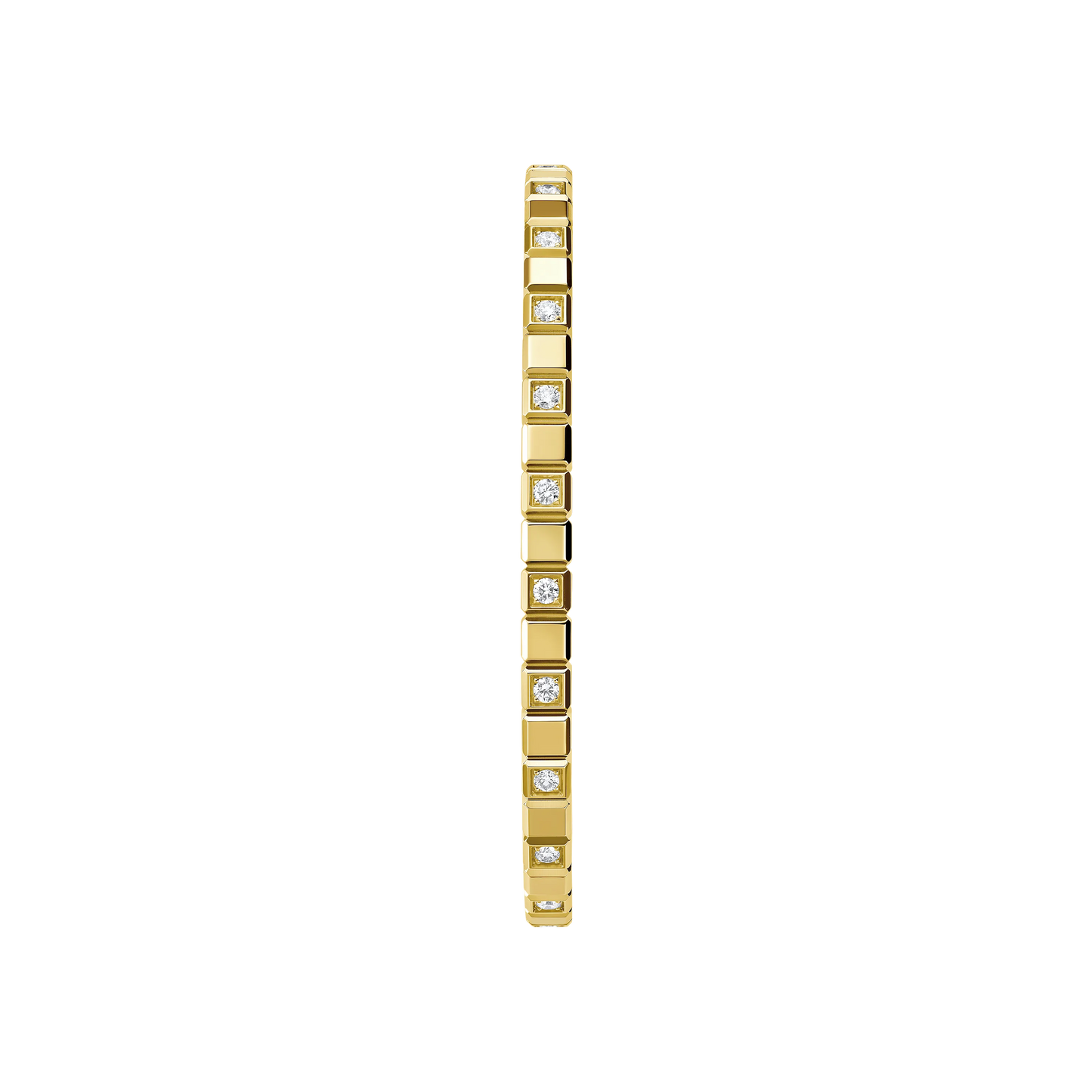 Ice Cube Bangle bracelet, ethical yellow gold, semi-set diamonds