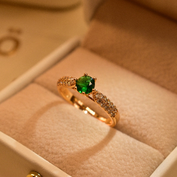 Staylish Design Gold Plated Real Stones Ring For Girls/Women