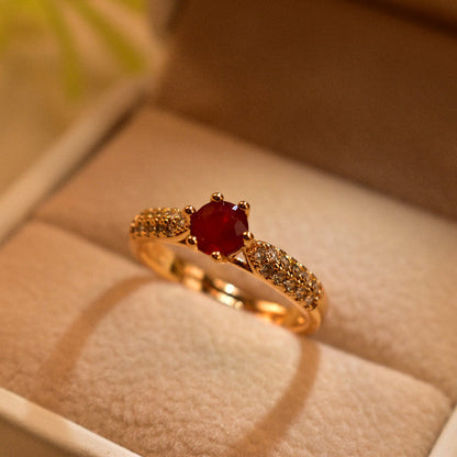 Staylish Design Gold Plated Real Stones Ring For Girls/Women