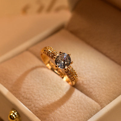 Staylish Design Gold Plated Real Stones Ring For Girls/Women