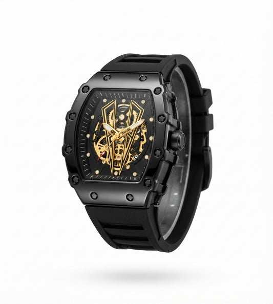Karan Aujla Inspired Black Metal Dial Watch