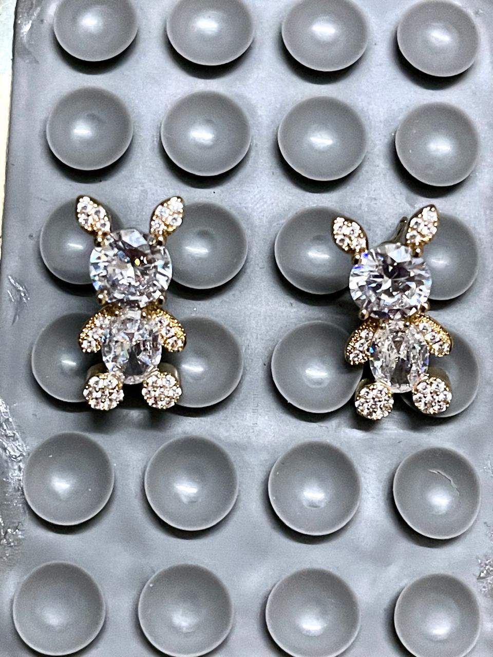 Teddy Bear Earrings Real 10K Yellow Gold