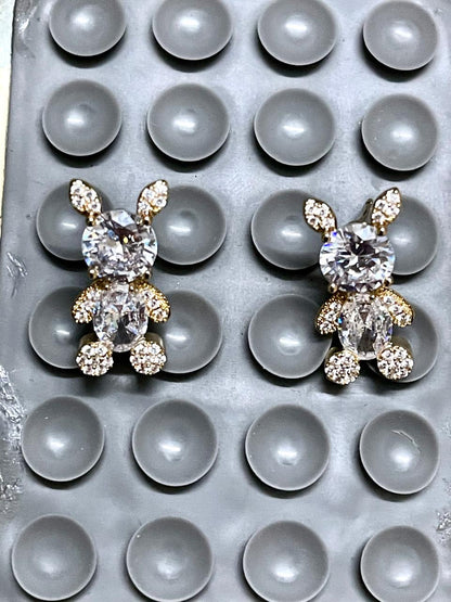 Teddy Bear Earrings Real 10K Yellow Gold