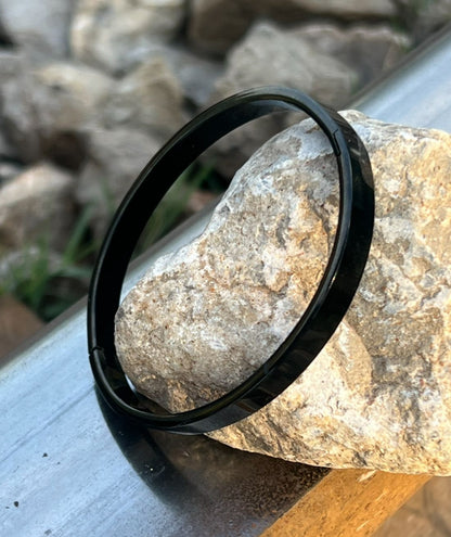 SleekEdge™ Unisex Black Stainless Steel Bracelet