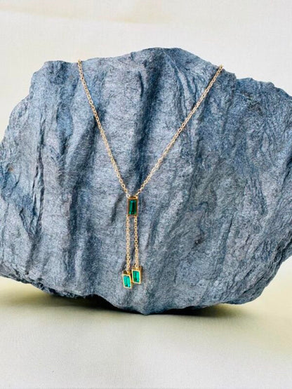 SS Green Stone Necklace