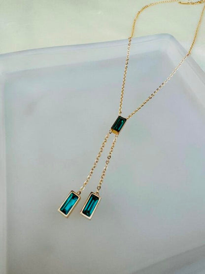 SS Green Stone Necklace