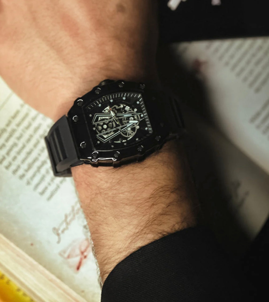 Karan Aujla Inspired Black Metal Dial Watch