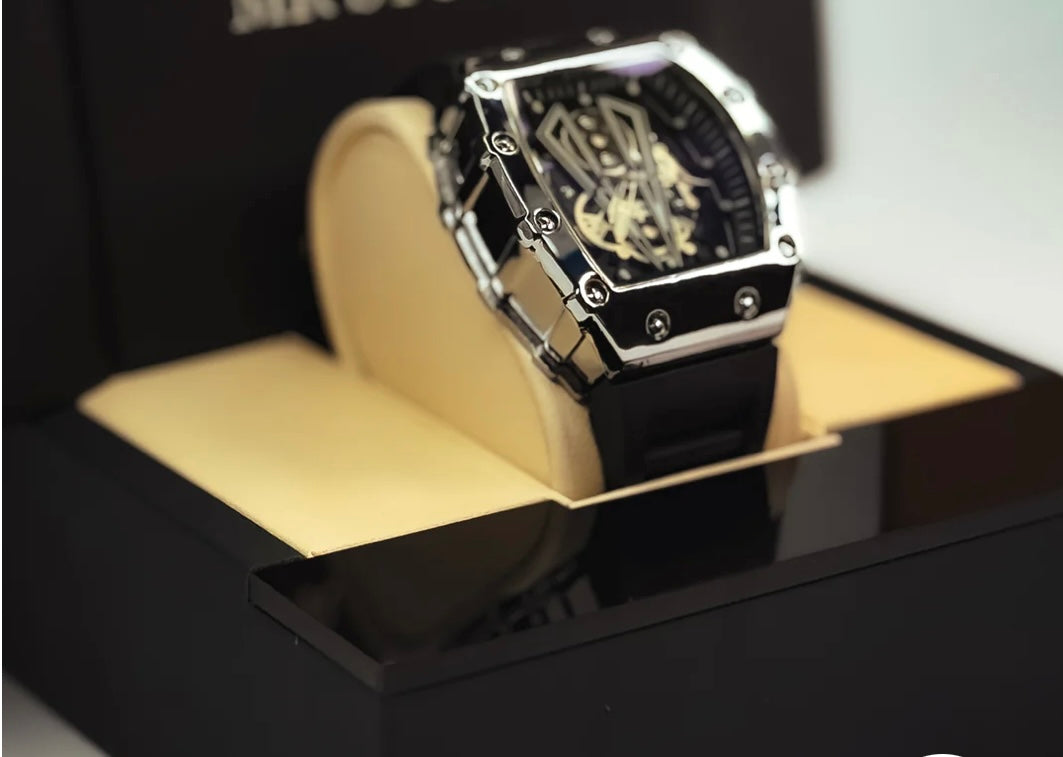 Karan Aujla Inspired Black Metal Dial Watch