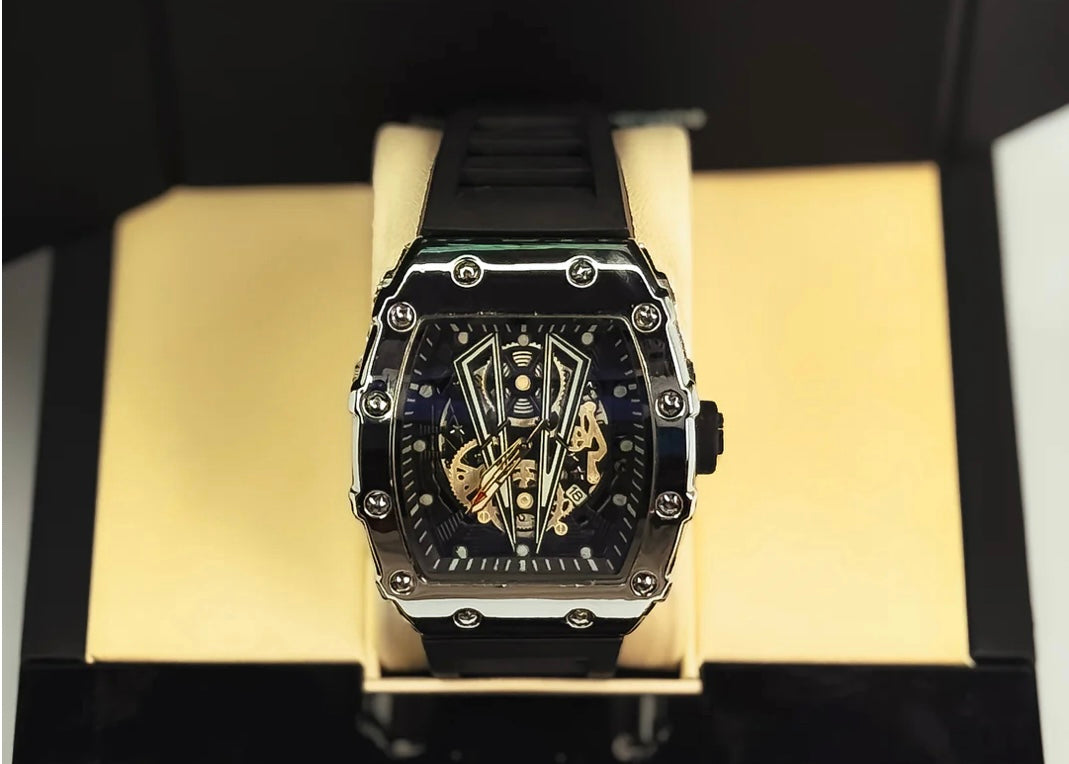 Karan Aujla Inspired Black Metal Dial Watch