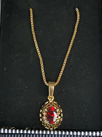 Beautifull Red Golden Locket with Earrings Necklace set for Girls Luxury Necklace with eyerings, Stone Studded Golden Locket
