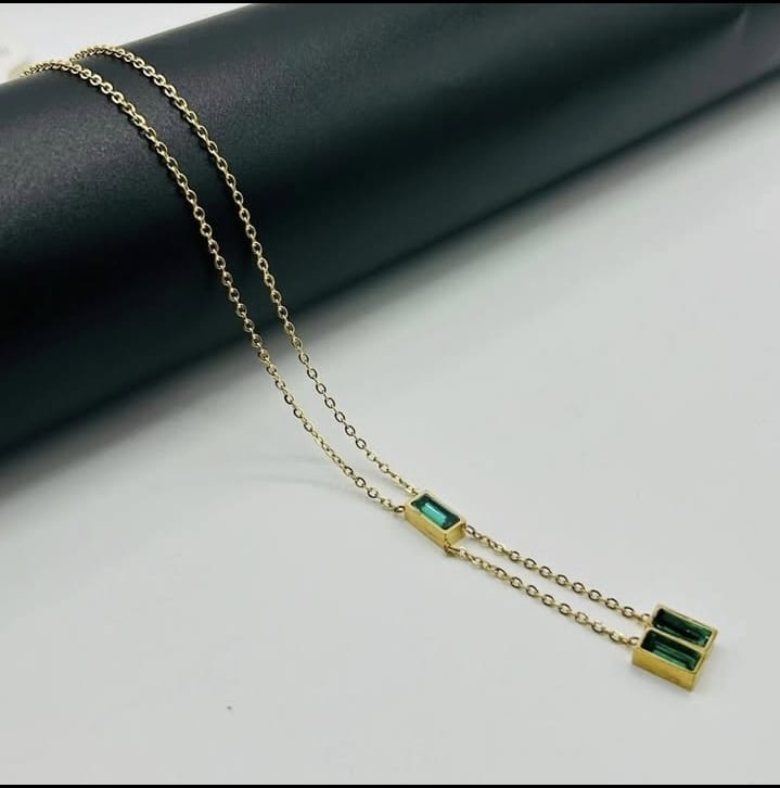 SS Green Stone Necklace