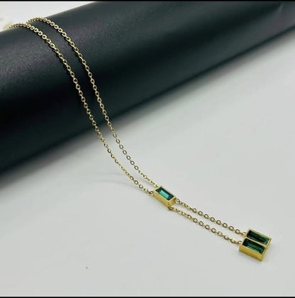 SS Green Stone Necklace