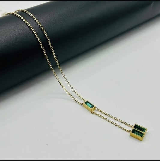 SS Green Stone Necklace