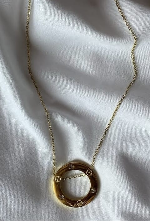 Real 18K Yellow Gold - SJCR Love Necklace