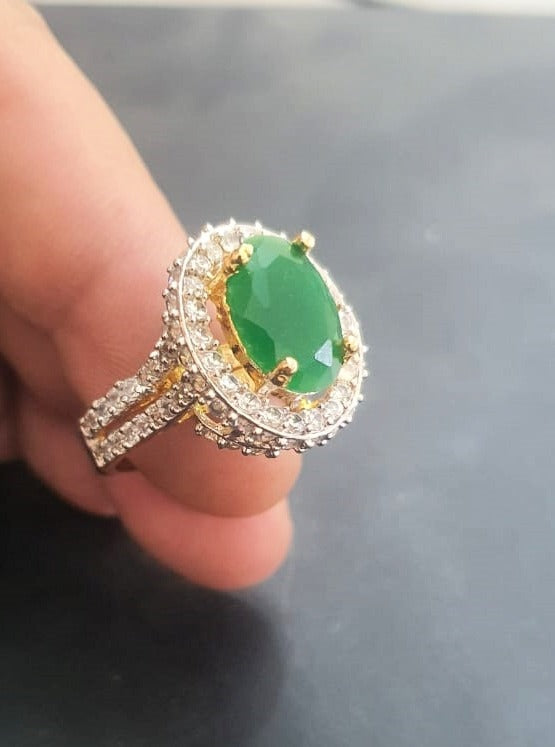 Hand made Green stone Ring