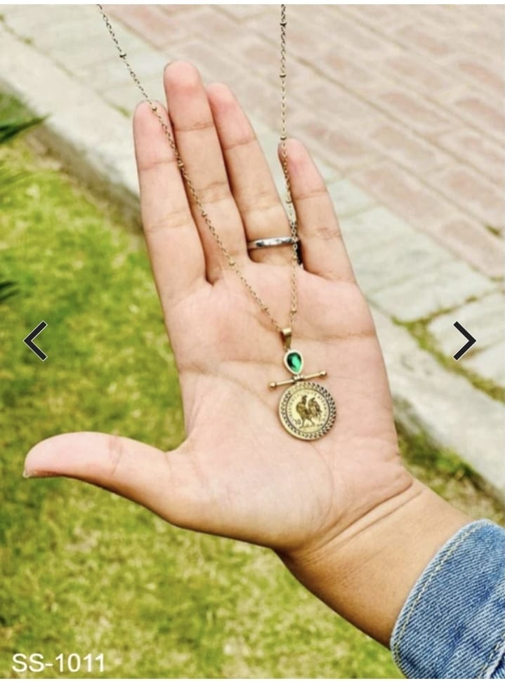Green Gem Stone Gold - Necklace