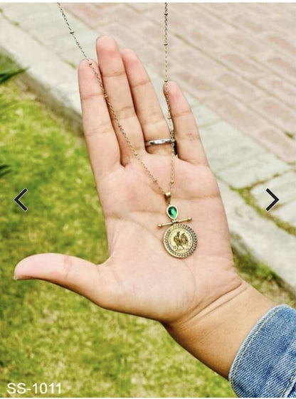 Green Gem Stone Gold - Necklace
