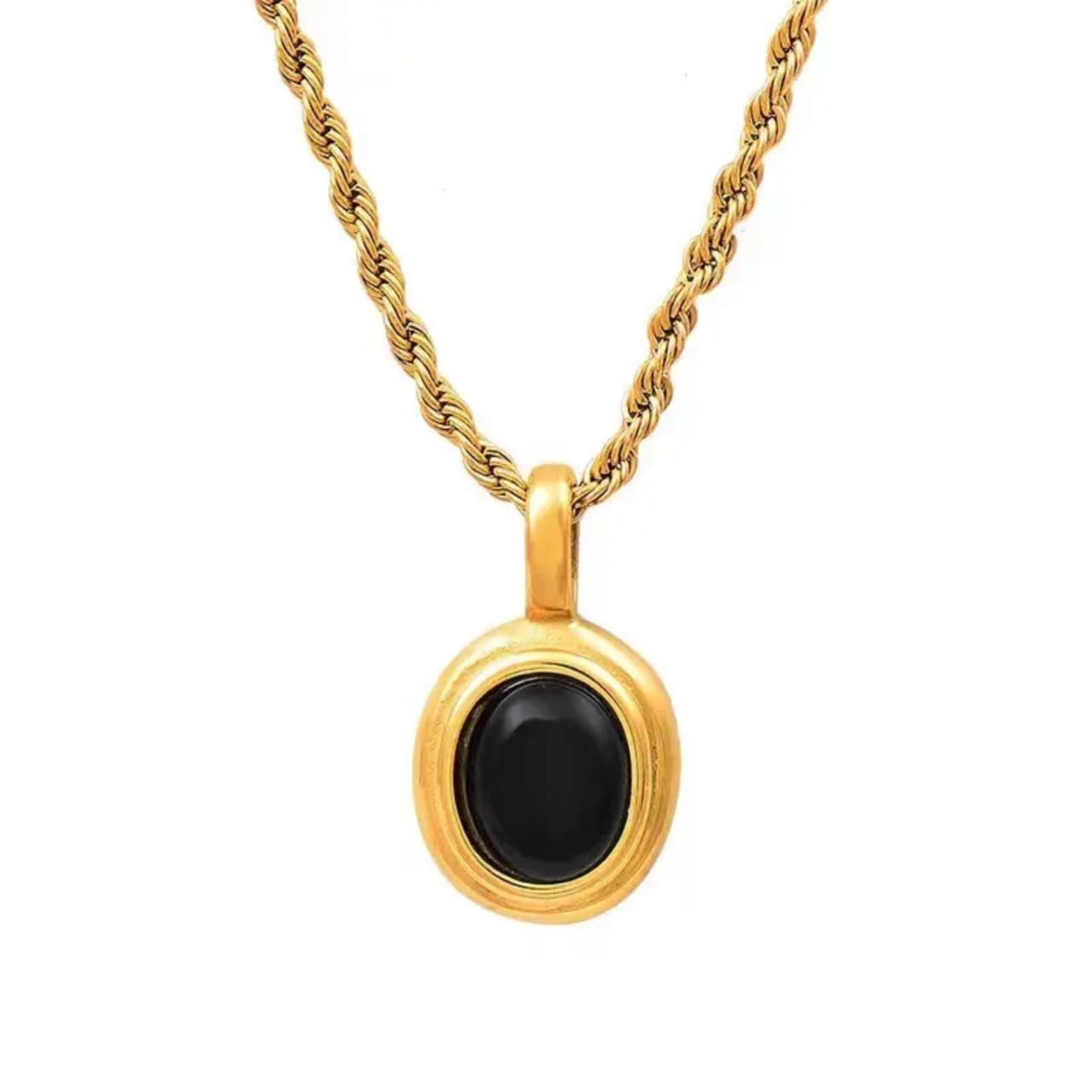 Odessa Oval Stone Necklace in Gold