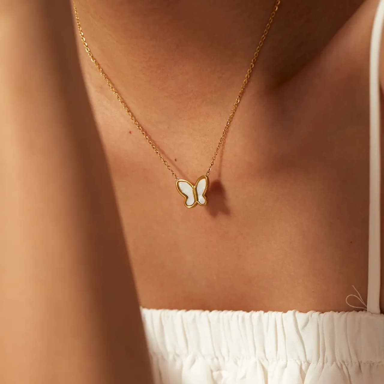 Golden Flutter Necklace/ Butter Fly Necklace