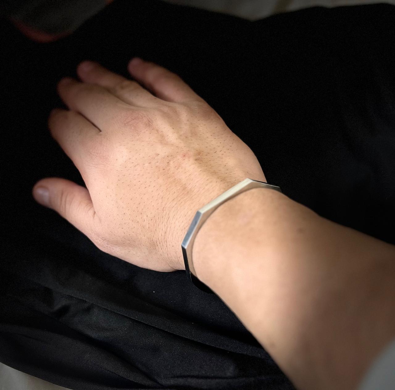 YH Stylish Silver Cuff Bracelet - Modern Ethnic Bangle for Men & Women | Unisex Handmade Jewelry